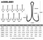 Barbed Double Hooks, 50-Pack, Sizes 8 to 4/0 – product photo