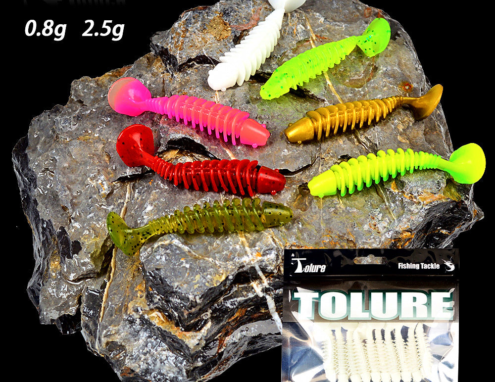 T-Tail Soft Grub Baits, 10 Pack, 4.5 cm (1.8 in) or 6 cm (2.4 in) – product photo