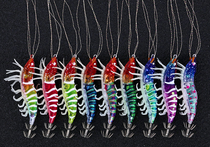 Glow Rattle Jointed Shrimp Lure, Soft Legs, 9 Colors – product photo