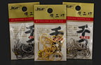 Senmata Barbed Hooks, Gold/Silver/Black, Sizes 1–6 – product photo