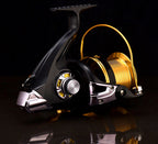 Long Cast Spinning Reel, 12+1 Bearings, Black Gold, 8000-12000 – product photo