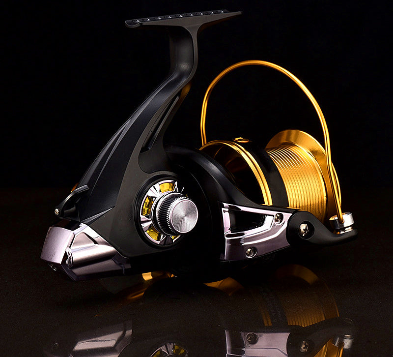 Long Cast Spinning Reel, 12+1 Bearings, Black Gold, 8000-12000 – product photo