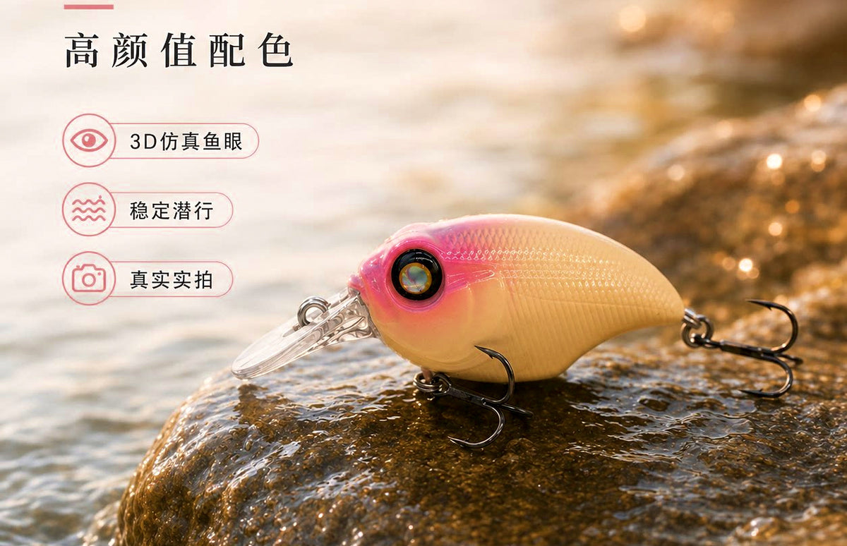 Short Lip Minnow Hard Bait, Suspending / Sinking – product photo
