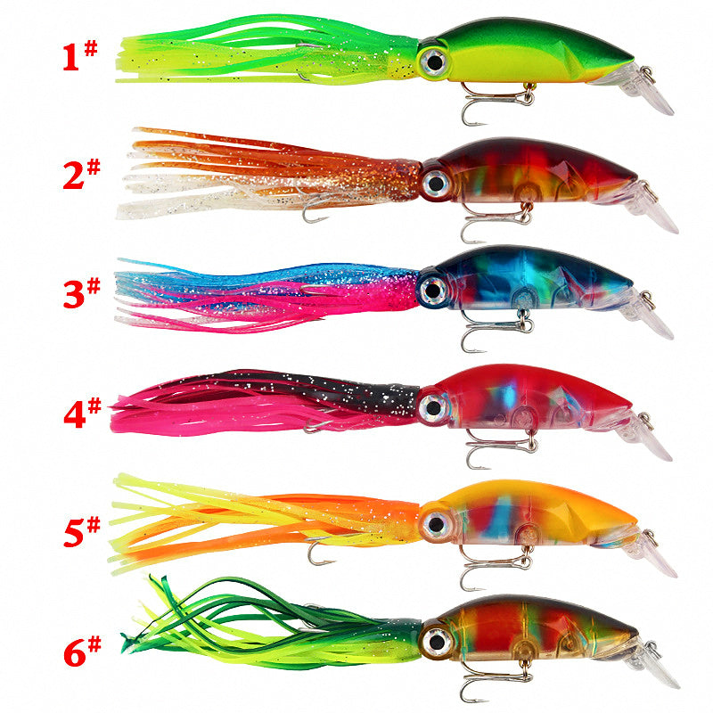 Minnow-Style Squid Lure with Tentacles, 18 cm / 17.6 g (0.62 oz) – product photo