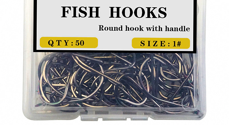 Iseni Barbed Eyed Hooks, 50-Pack, Sizes 1–22 – product photo
