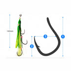 Squid Jig Hooks, Sizes 6/0 and 8/0, 2 or 5 Pack