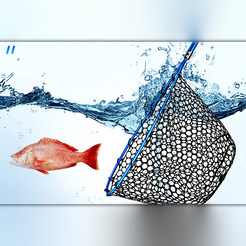 Folding Silicone Landing Net, Hand Net, 35–50 Size Options