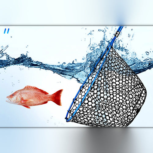 Folding Silicone Landing Net, Hand Net, 35–50 Size Options