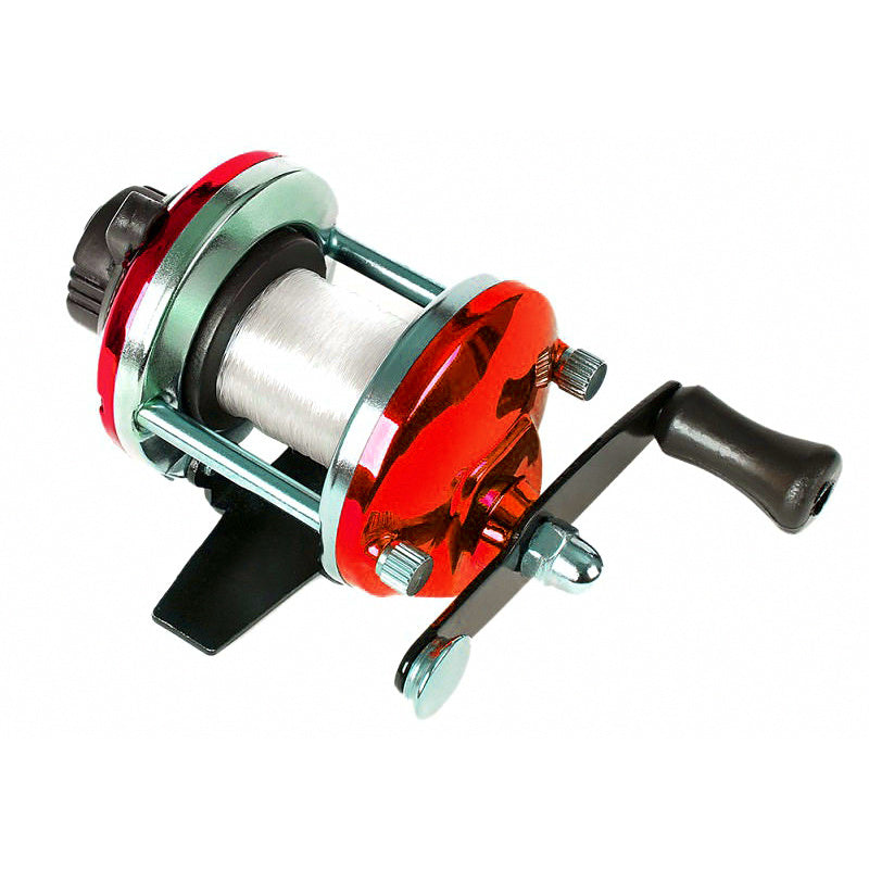 Mini Metal Teardrop Closed-Face Reel, Red or Blue