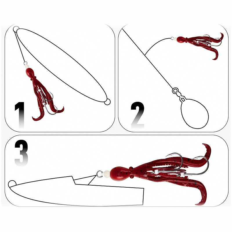 Octopus Squid Skirt Soft Lure with Hook, 9.5 cm (3.7 in), 5 g