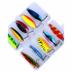 Metallic Sequin Spoon Lure Set, Treble Hooks, Multicolor