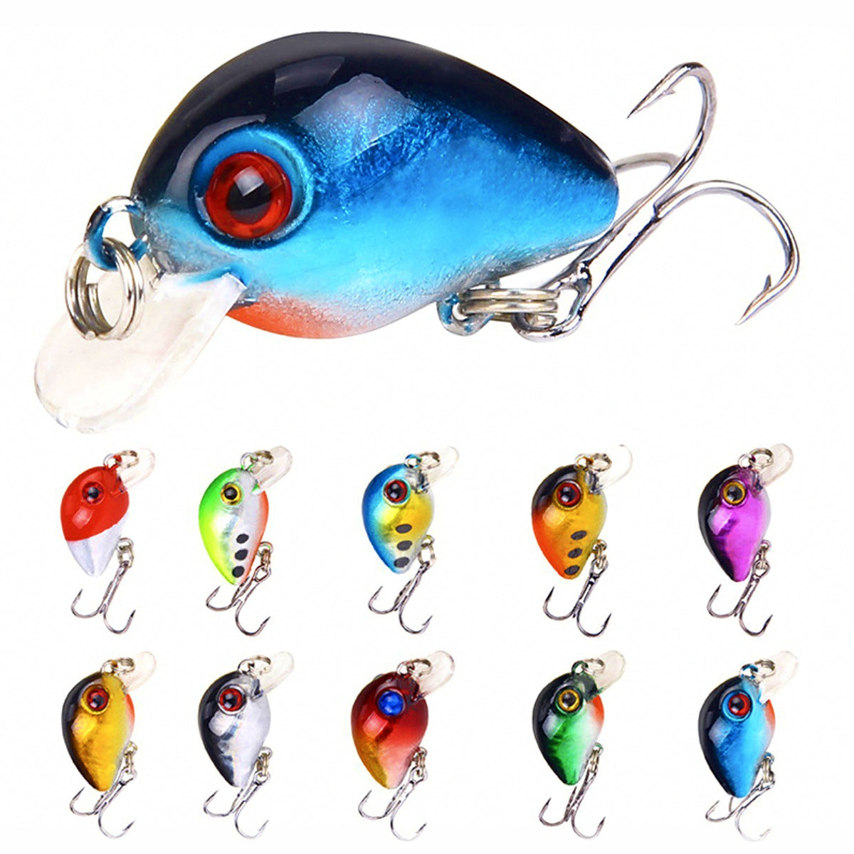 Minnow Hard Bait Fishing Lure, Assorted Style, 10 Colors