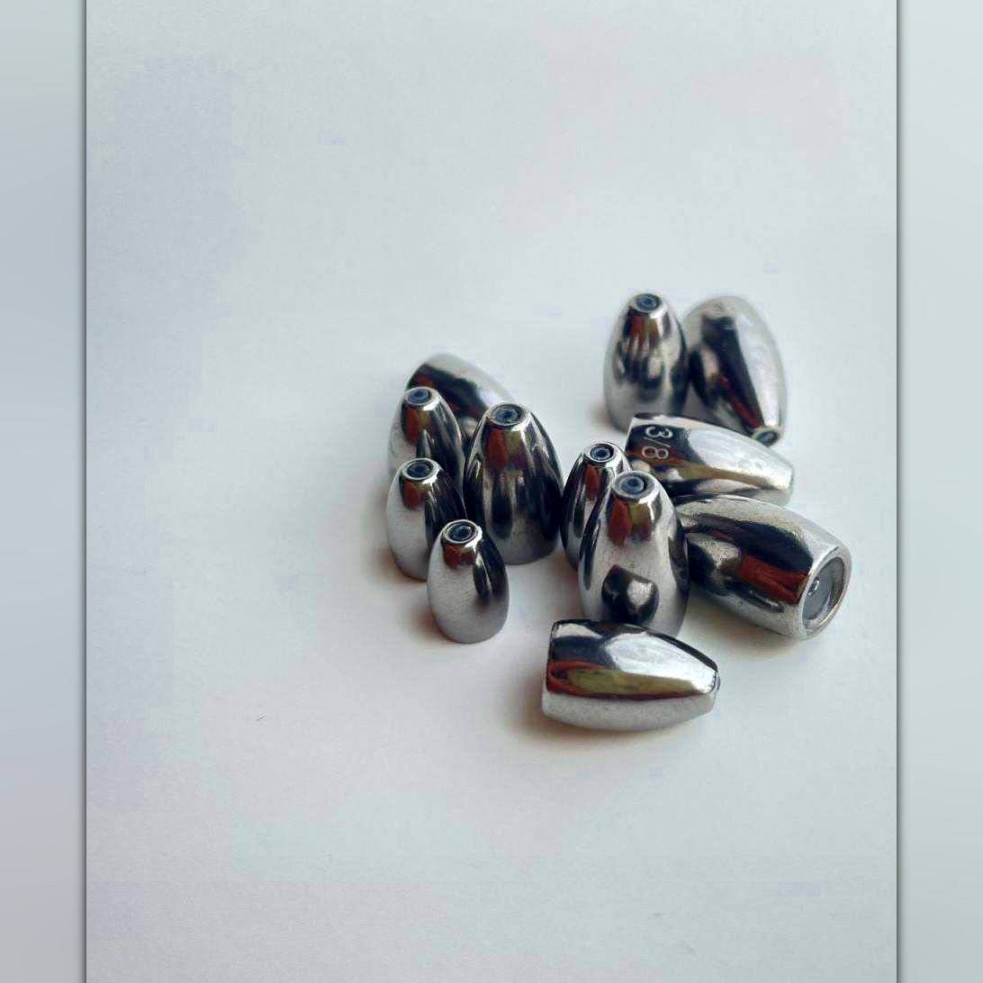 Bullet Sinker Weights with Plastic Core, 1/8–1/2 oz (3.5–14 g)
