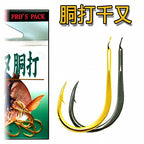 Gold Barbed Fishing Hooks, Size 1–10, Multi-Pack