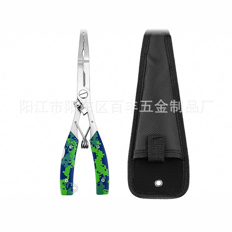 Long Nose Fishing Pliers with Split Ring Tip & Braid Cutter