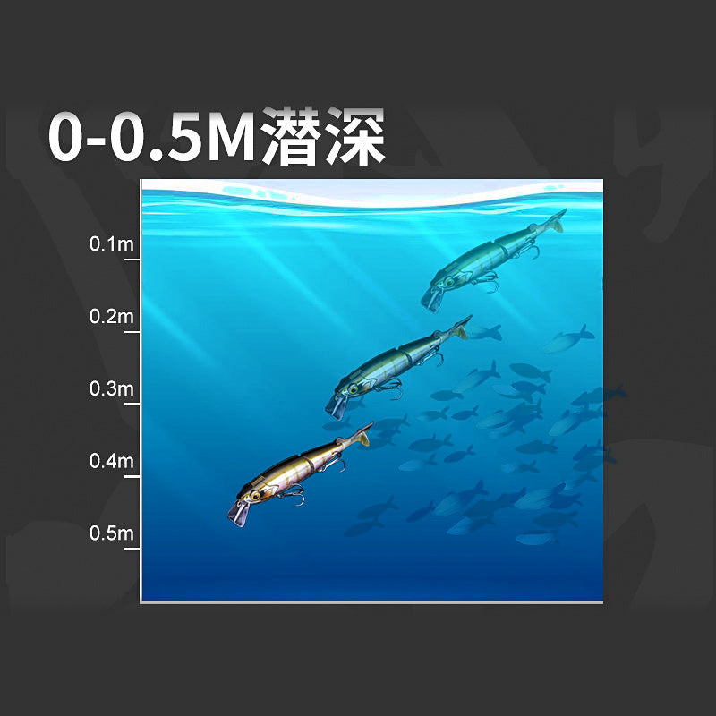 Jointed Soft-Tail Floating Minnow, 120 mm, 17.5 g (0.62 oz)