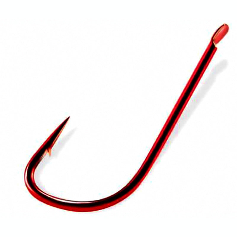 Red Sode Fishing Hooks, Barbed or Barbless, Sizes 1–8