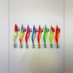 Glow Squid Jig, Wood Shrimp Style, Sizes 2.0, 2.5, 3.0