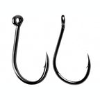 Black Barbed Eyed Hooks, Senmata Style, Boxed, Sizes #0.3–#12
