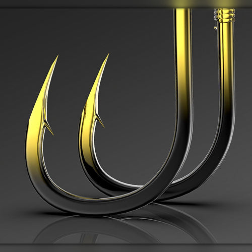 Iseni & Izu Barbed Fishing Hooks, Black Gold, Bulk