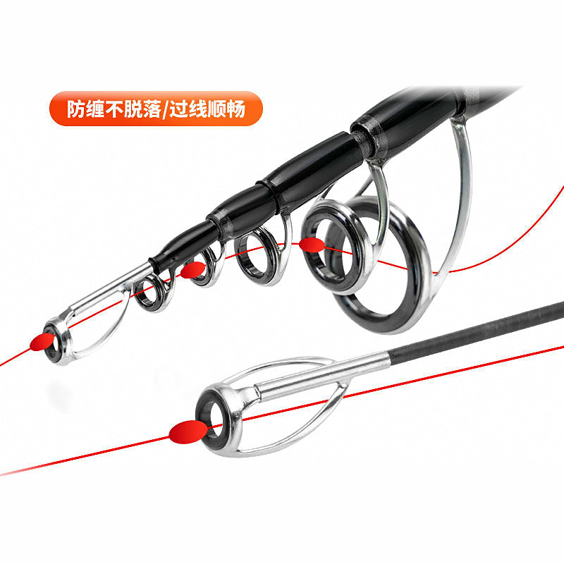 Telescopic Carbon Travel Rod, 5-Piece, 2.1–3.6 m (6.9–11.8 ft)