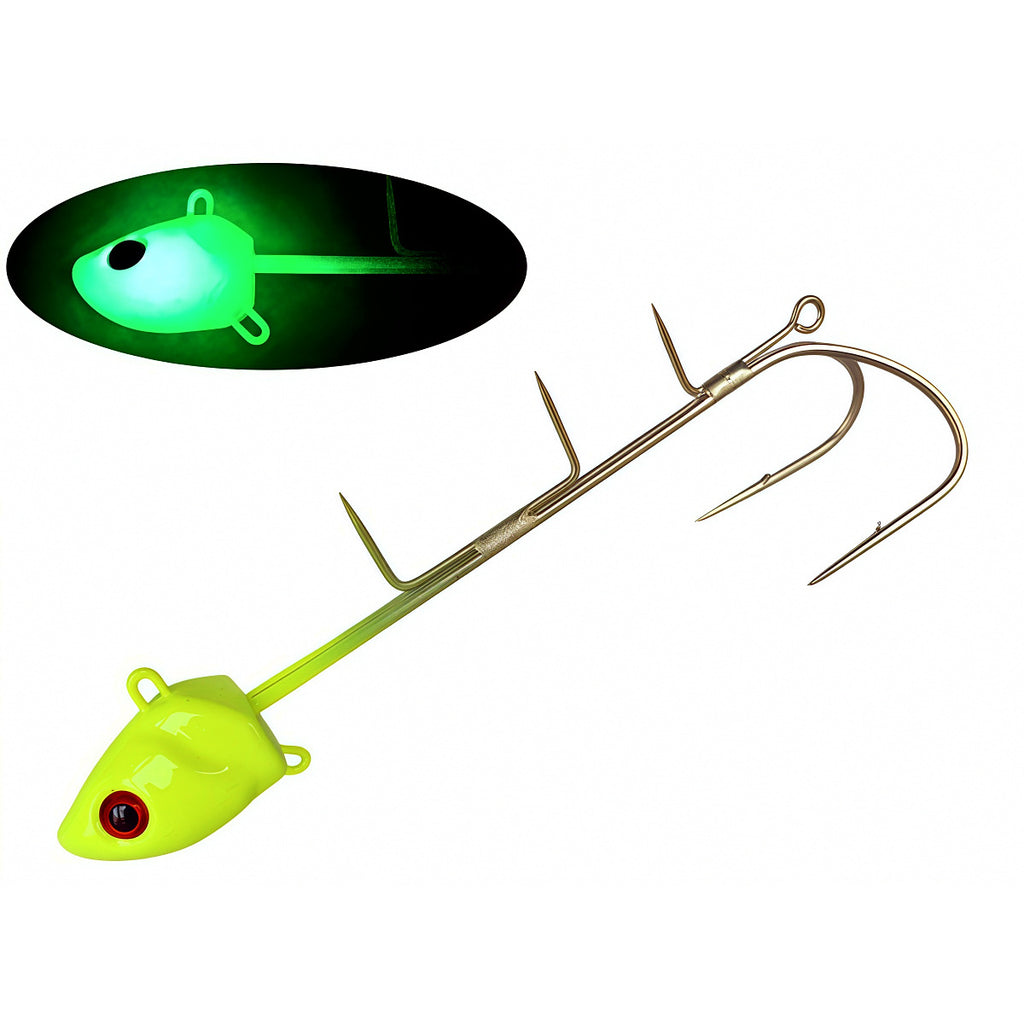 Glow Cutlassfish Jig, Single or Double Hook, 15–250 g