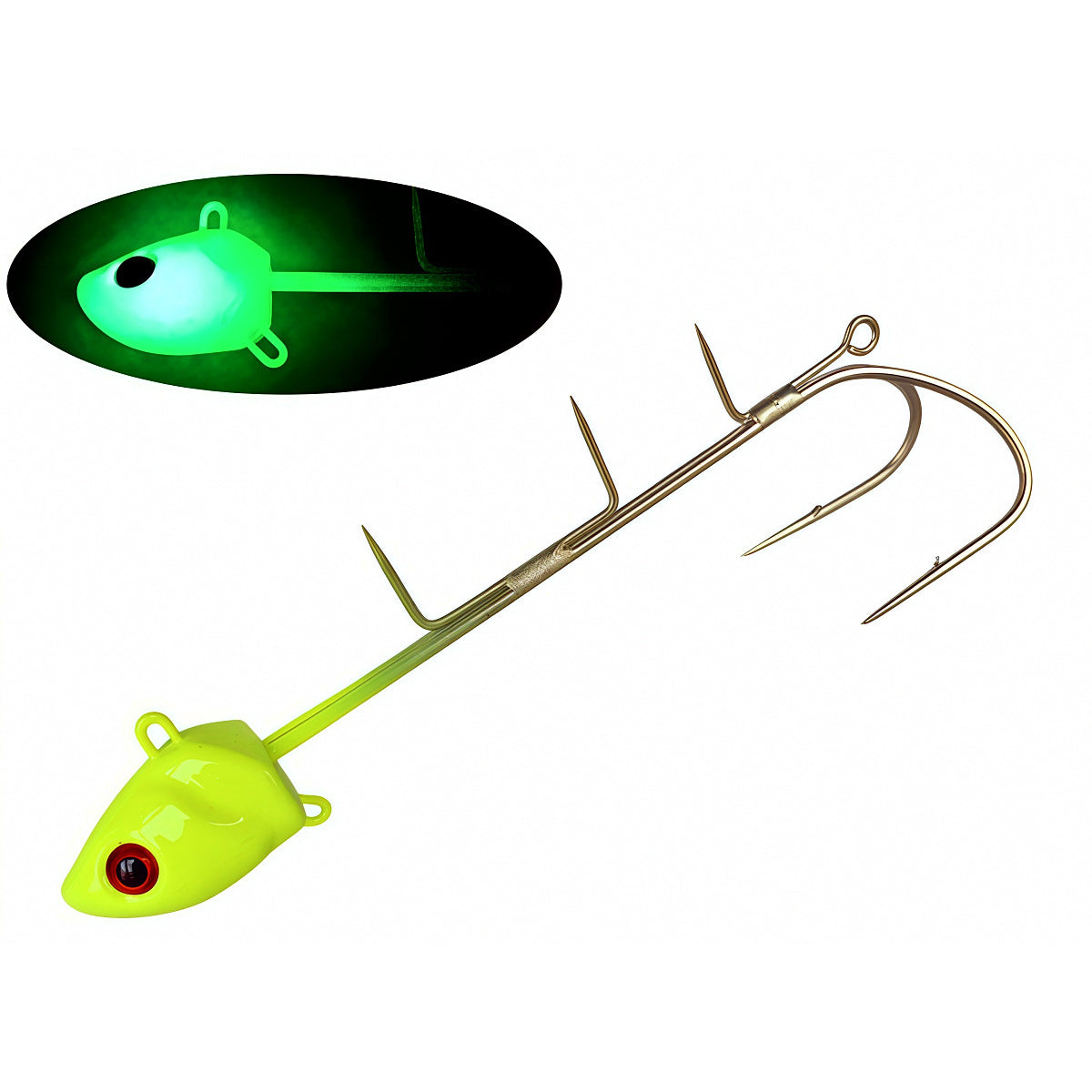 Glow Cutlassfish Jig, Single or Double Hook, 15–250 g