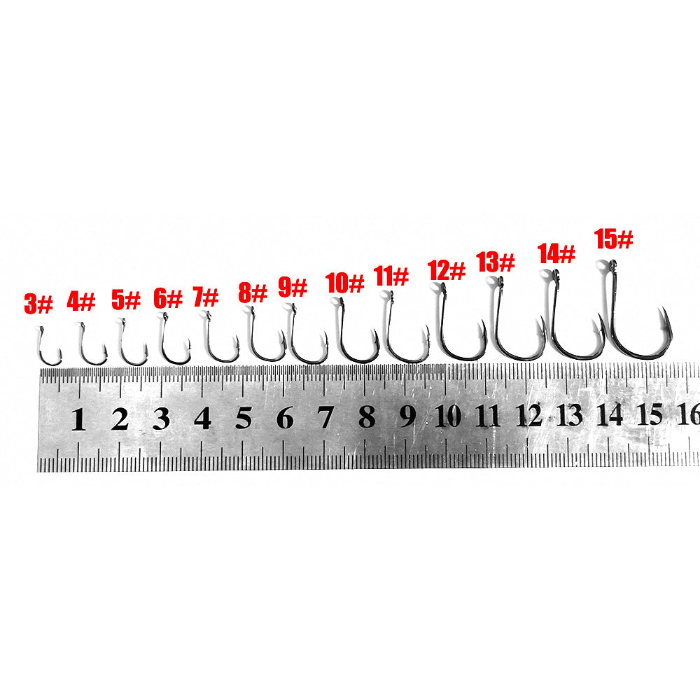 Iseni Fishing Hooks, High Carbon Steel, Barbed, Sizes 3–15