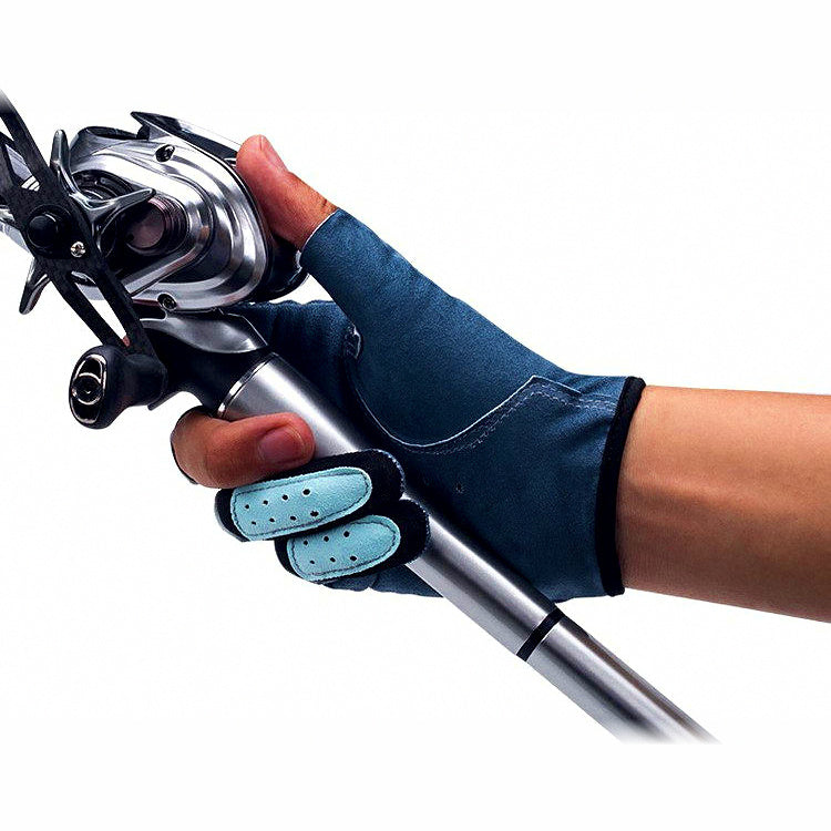 Fishing Gloves, Open Finger, Blue / Black / Camo, S-XXL