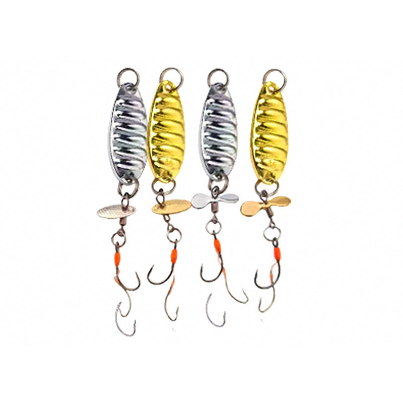 Double Hook Spoon Lure, 3.5–7 g (0.12–0.25 oz), Gold/Silver