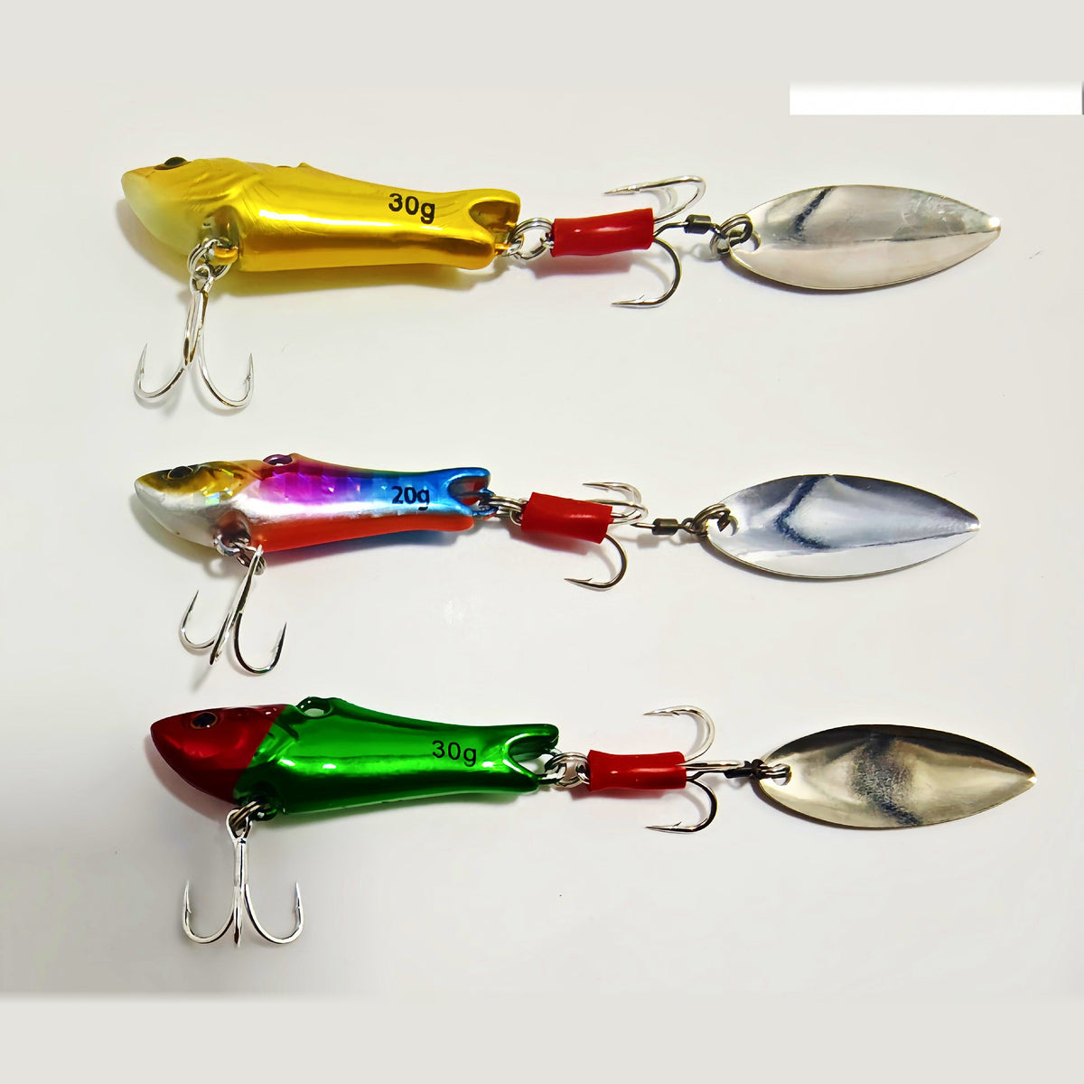 VIB Blade Spoon Lure, 20 g or 30 g, Reinforced Treble Hook