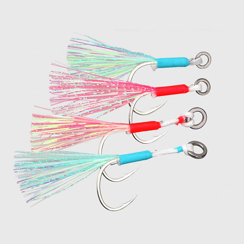 Luminous Single Jig Hook with Steel Wire, 1/0–4/0, 2 per Pack