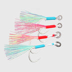 Luminous Single Jig Hook with Steel Wire, 1/0–4/0, 2 per Pack