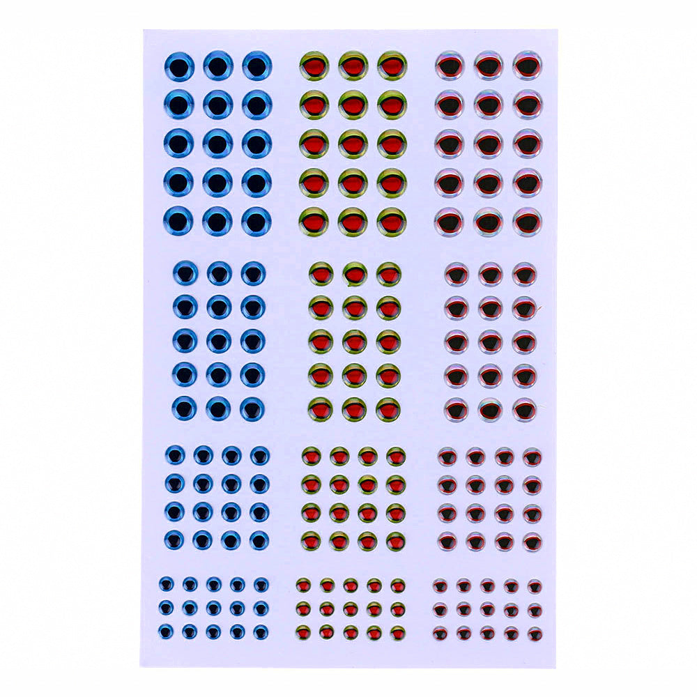 3D Fish Eye Stickers for DIY Lures, 183 pcs, 3–6 mm