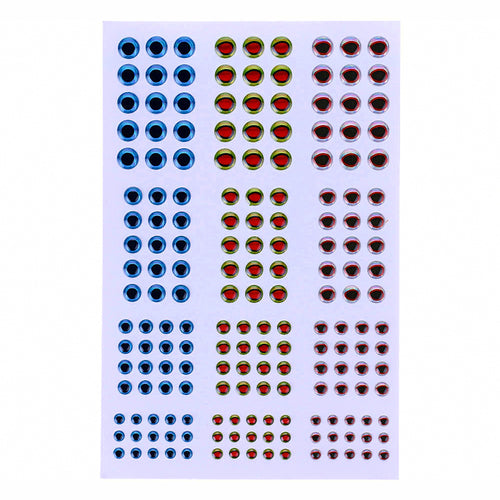 3D Fish Eye Stickers for DIY Lures, 183 pcs, 3–6 mm