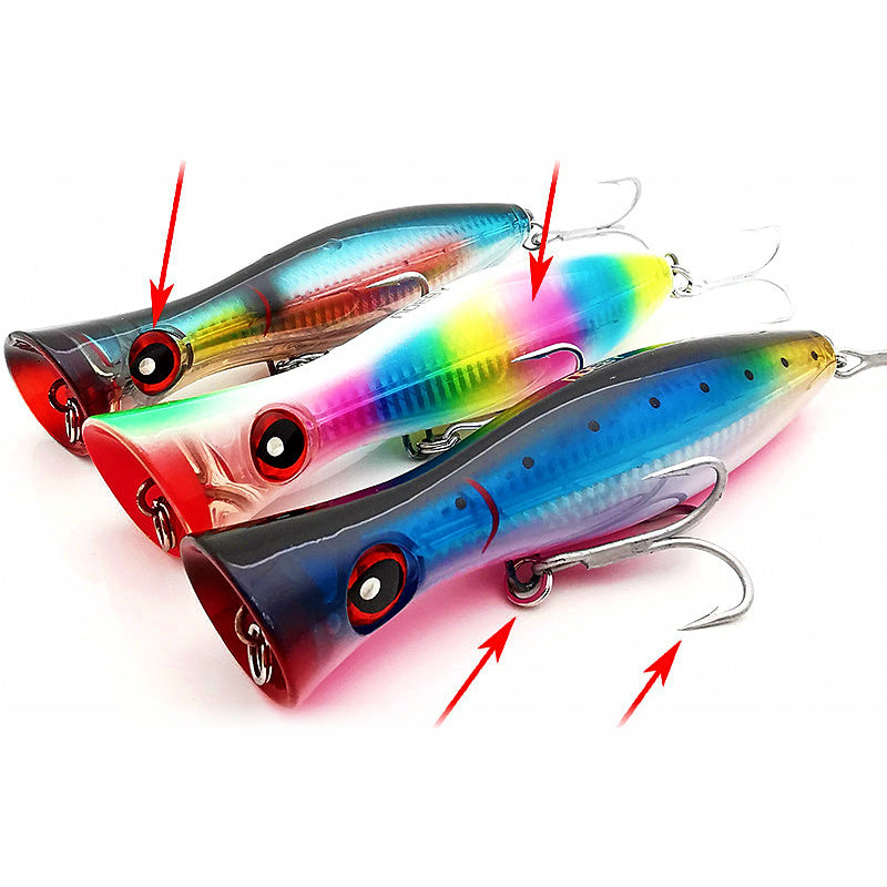 Floating Popper Lure, 12–20 cm (4.7–7.9 in), Boat Fishing