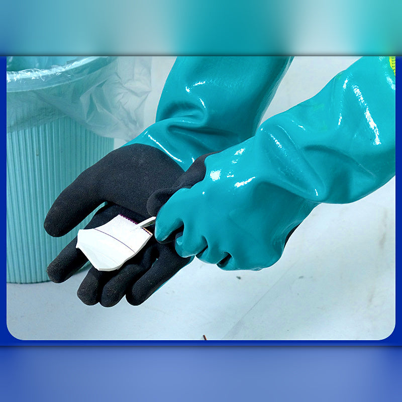 Waterproof Fish Cleaning Gloves, Extra Long Rubber, 30–35 cm