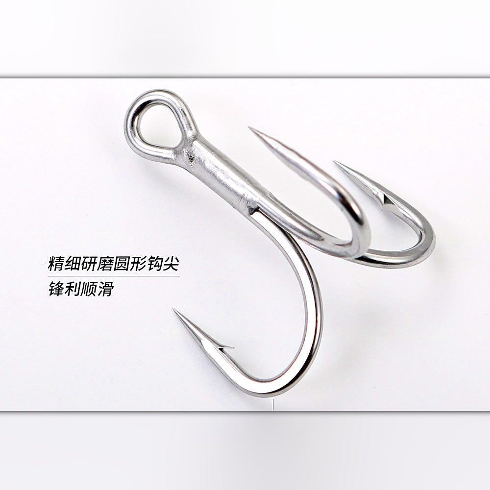 Anti-Rust Barbed Treble Hooks, Bright Tin, Sizes 6 to 4/0