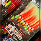 9-Hook Squid Jig Rig, Size 3, Glow or Pink