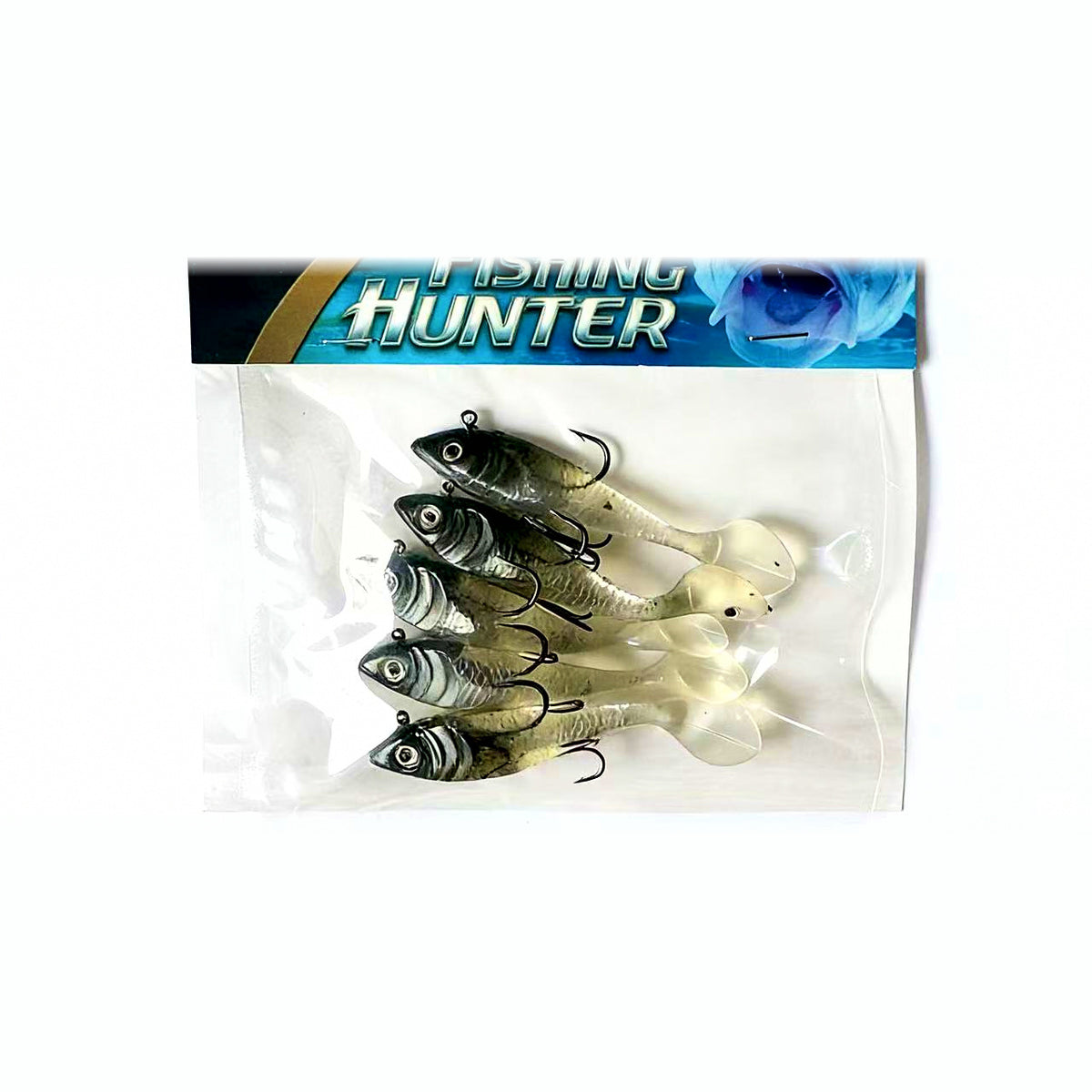 T-Tail Soft Swimbait, Pre-Rigged Lead Head, 3 or 5 Pack