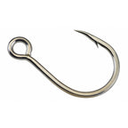 Tin-Plated Single Lure Hook with Ring, Sizes 10 to 4/0