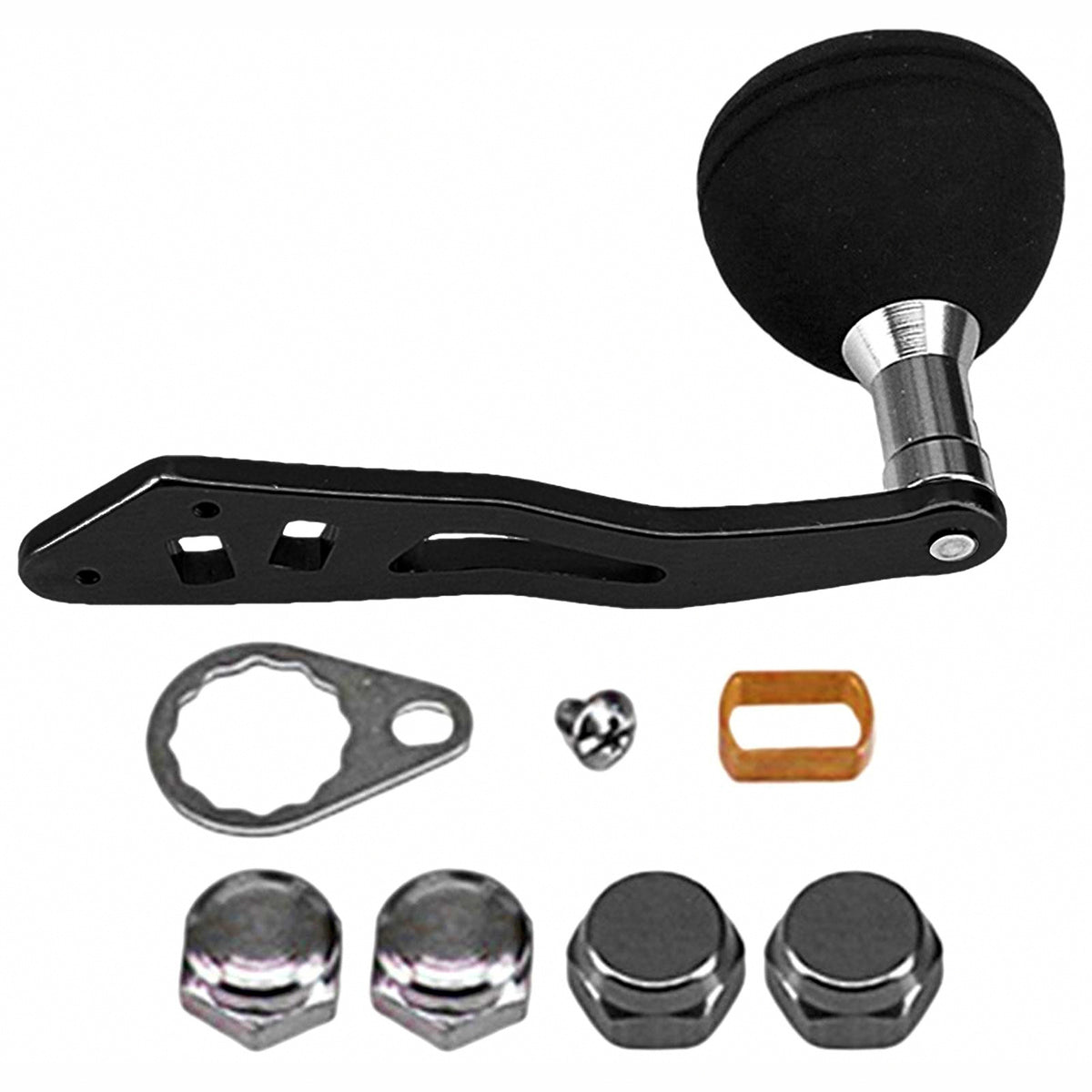 Aluminum Reel Handle with EVA Knob, Baitcaster Handle, Gun/Black