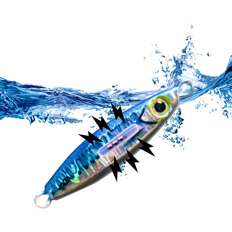 UV Glow Metal Jig, Fish Shape, 20–80 g (0.7–2.8 oz)
