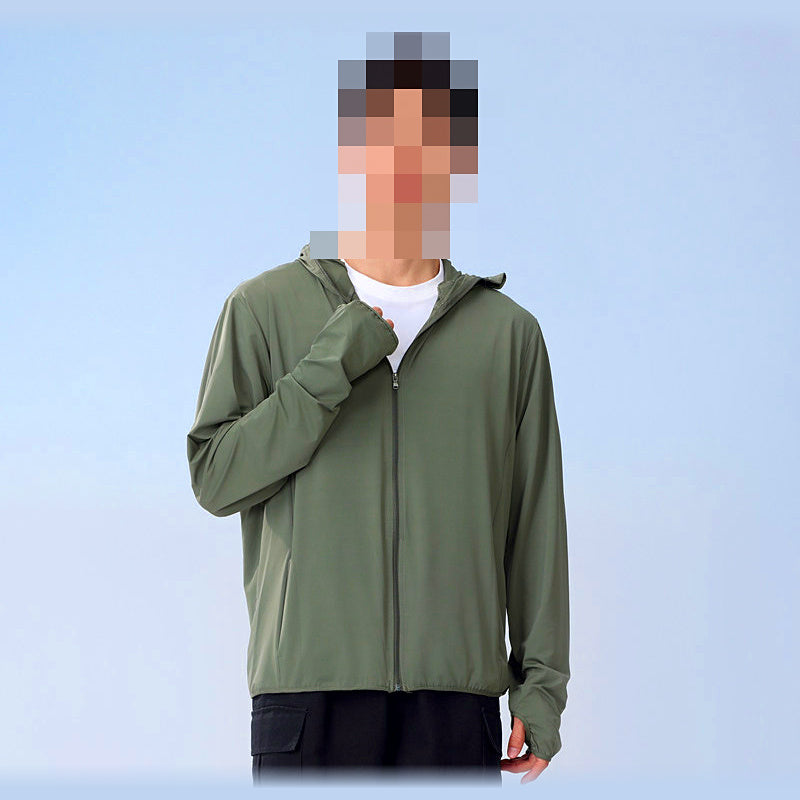 Men's Hooded Sun Shirt, Lightweight, Removable Brim