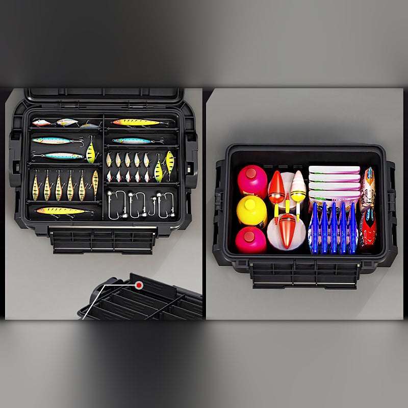 Portable Hard Plastic Tackle Box, Sit-On, Rod Holder Sets