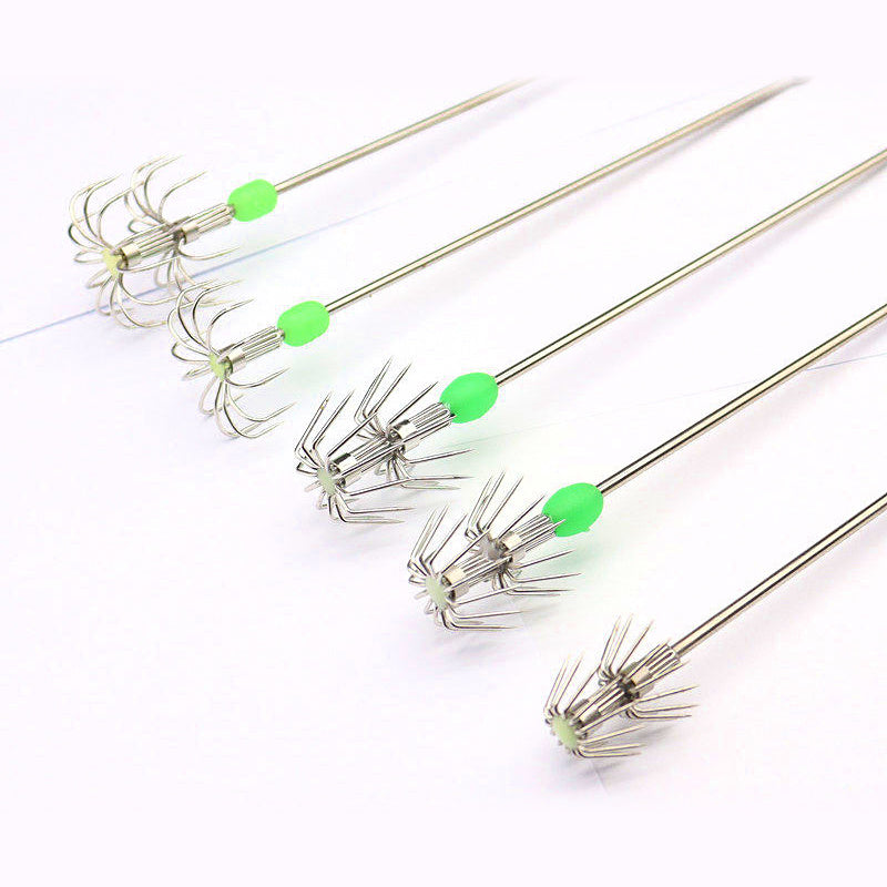 Stainless Steel Squid Umbrella Hook, Single or Double Layer