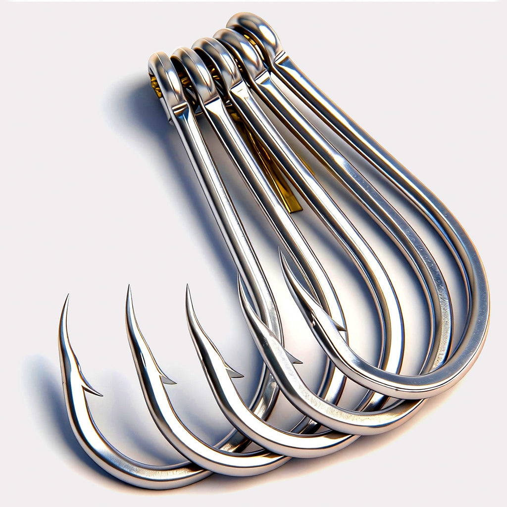 Heavy Iseni Saltwater Hooks, Barbed, Sizes 16–32