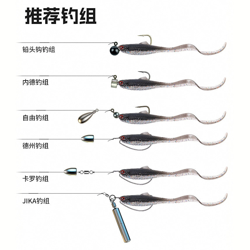 Curly Tail Grub Soft Bait, Slow Sink, 5.5–7.5 cm (2.2–3 in)
