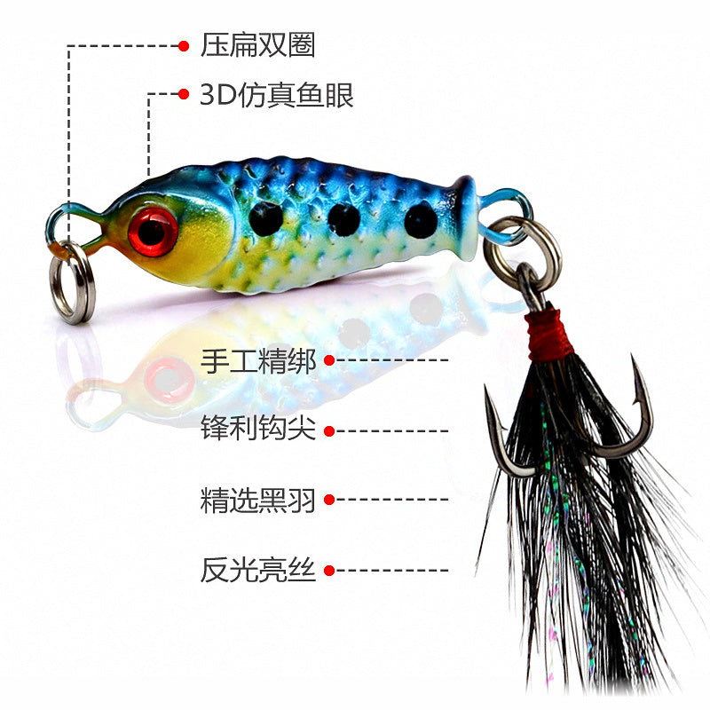 Mini Metal Casting Jig Spoon, Micro Lure, 4 Colors