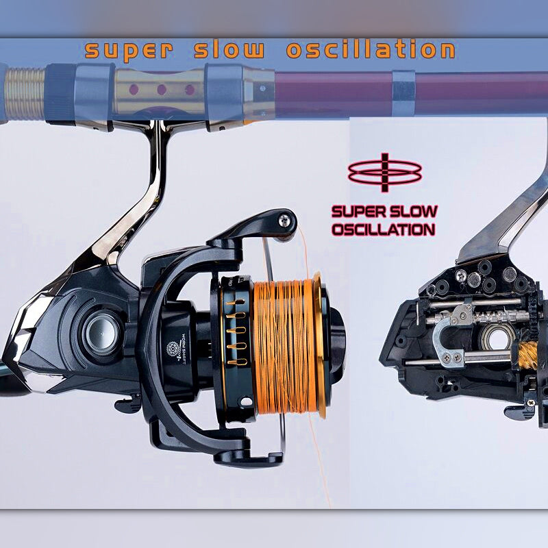 Full Metal Spinning Reel, Long Cast, 21 Bearings, 8000–12000